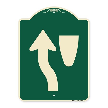 Signmission Traffic Keep Left Symbol Heavy-Gauge Aluminum Architectural Sign, 24" x 18", G-1824-22790 A-DES-G-1824-22790